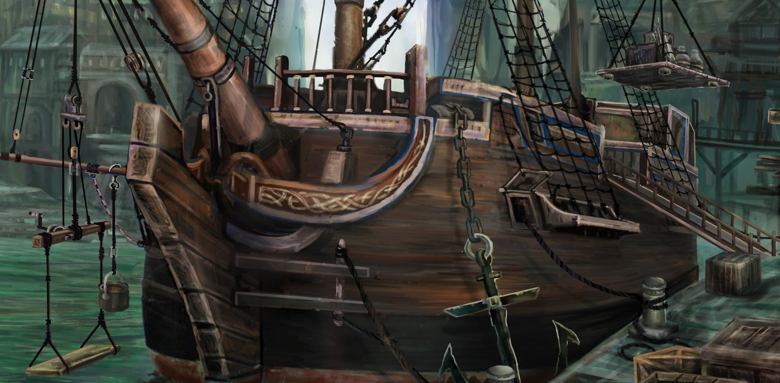 docked ship